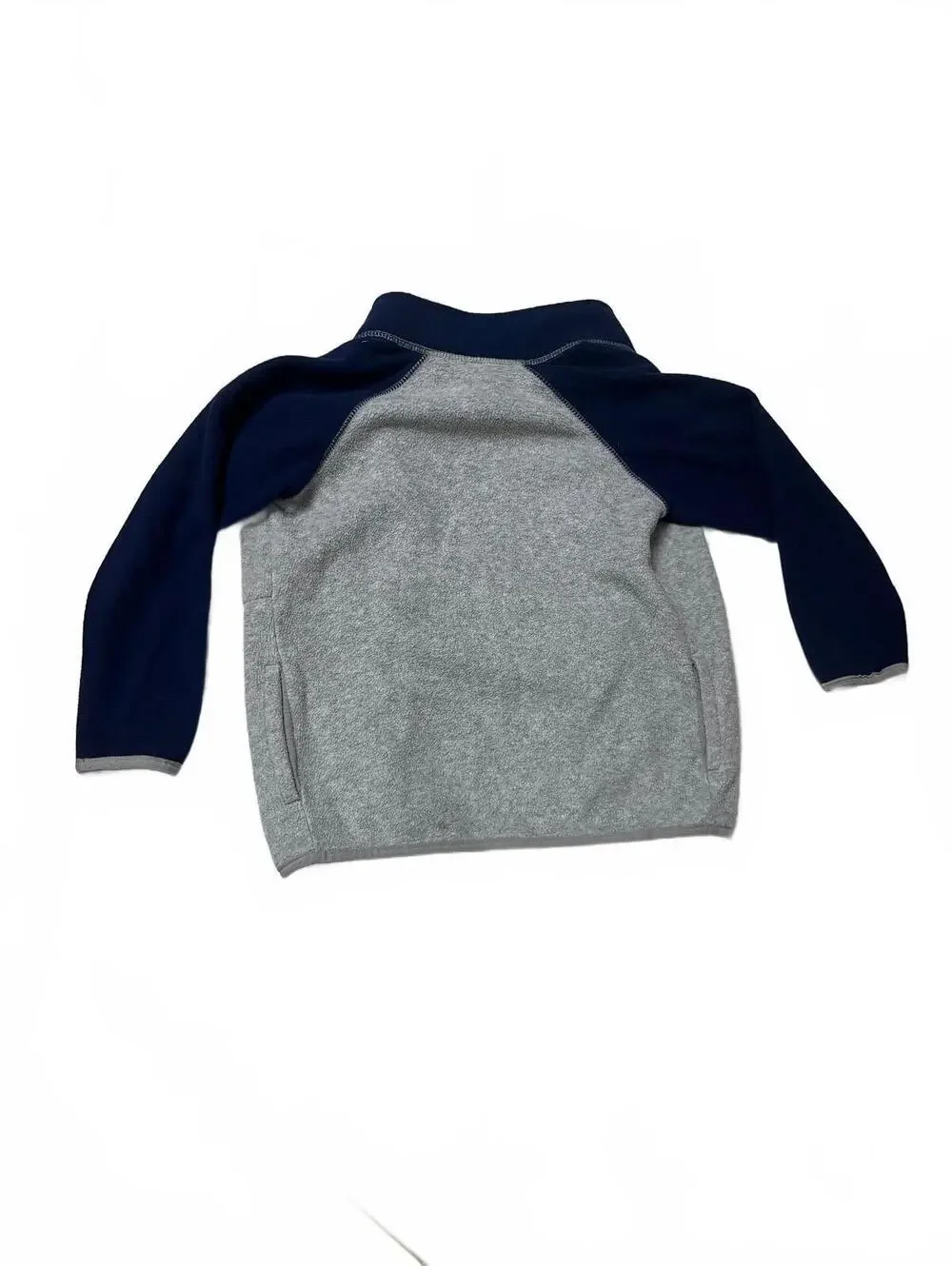 Carter's Boy Size 6 Fleece Jacket Gray Navy Blue Gorpcore Outdoor Full Zip Coat